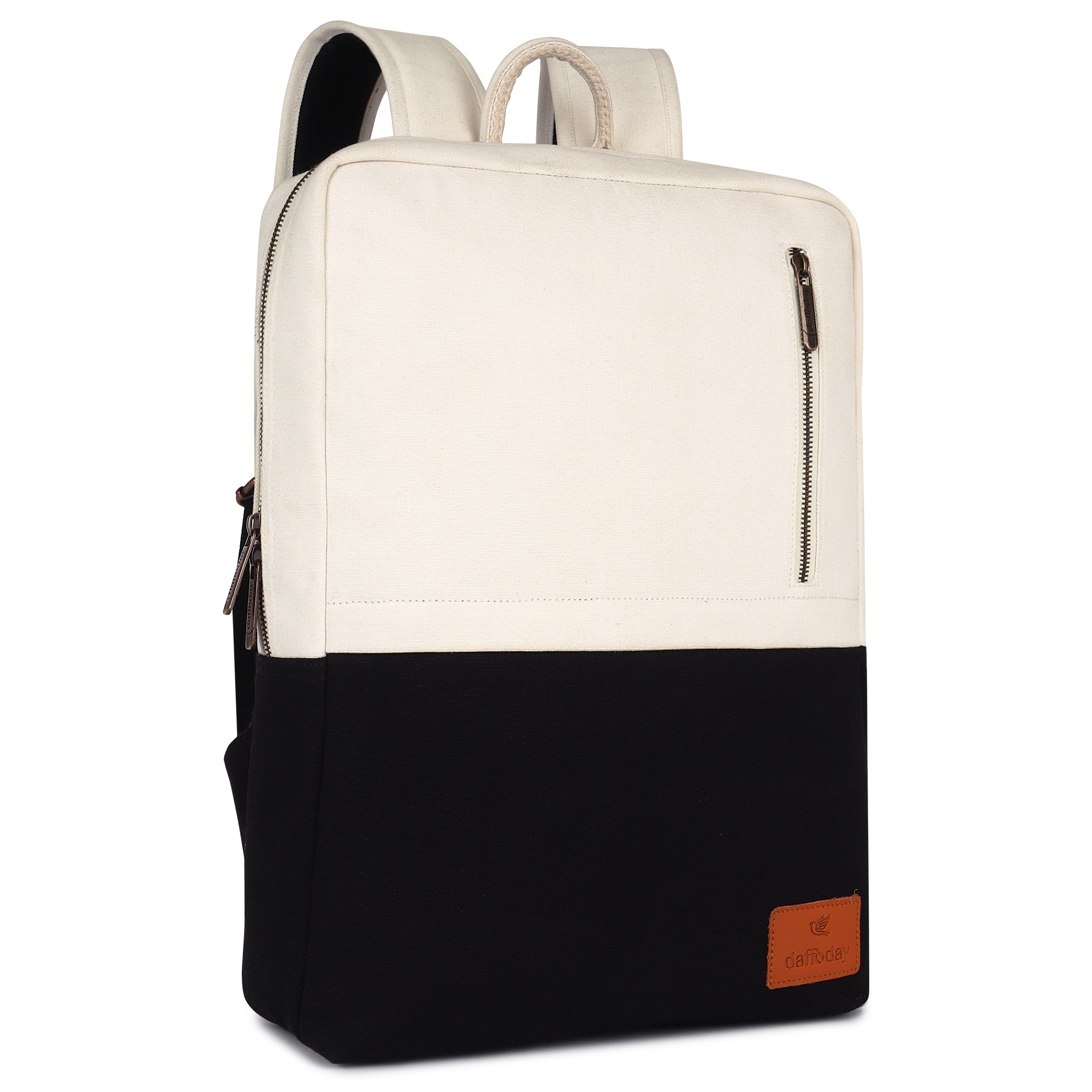 Daffoday Canvas White Laptop Backpack For Men & Women
