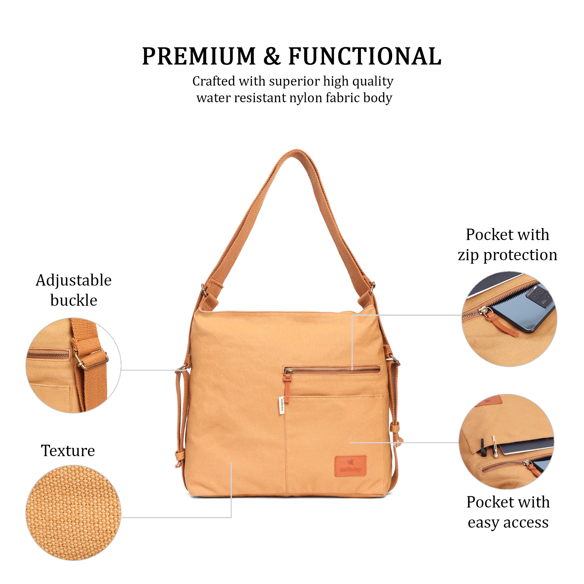 Switch Style Backpack | Daffoday Canvas Black Crossbody Bag For Men & Women